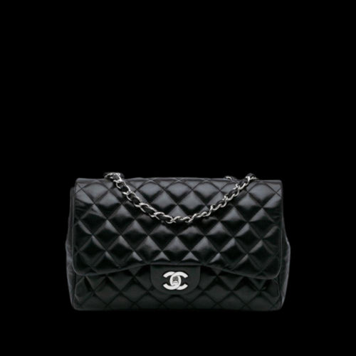 Black Leather Chanel Flap Bag