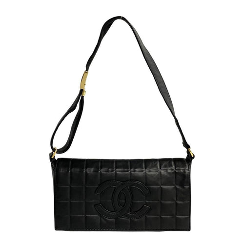 Black Leather Chanel Shoulder Bag
