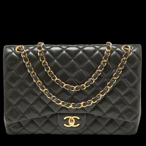 Black Leather Chanel Flap Bag