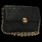 Black Leather Chanel Crossbody Bag