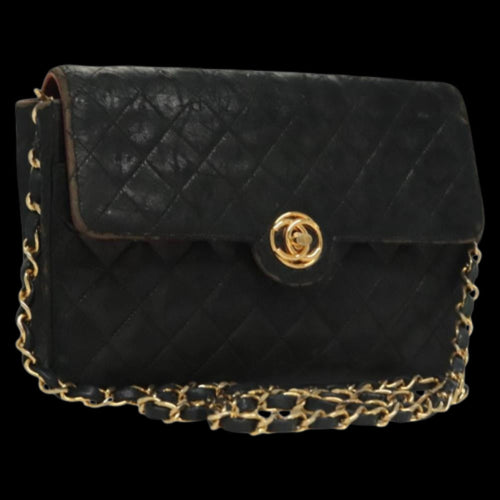 Black Leather Chanel Crossbody Bag