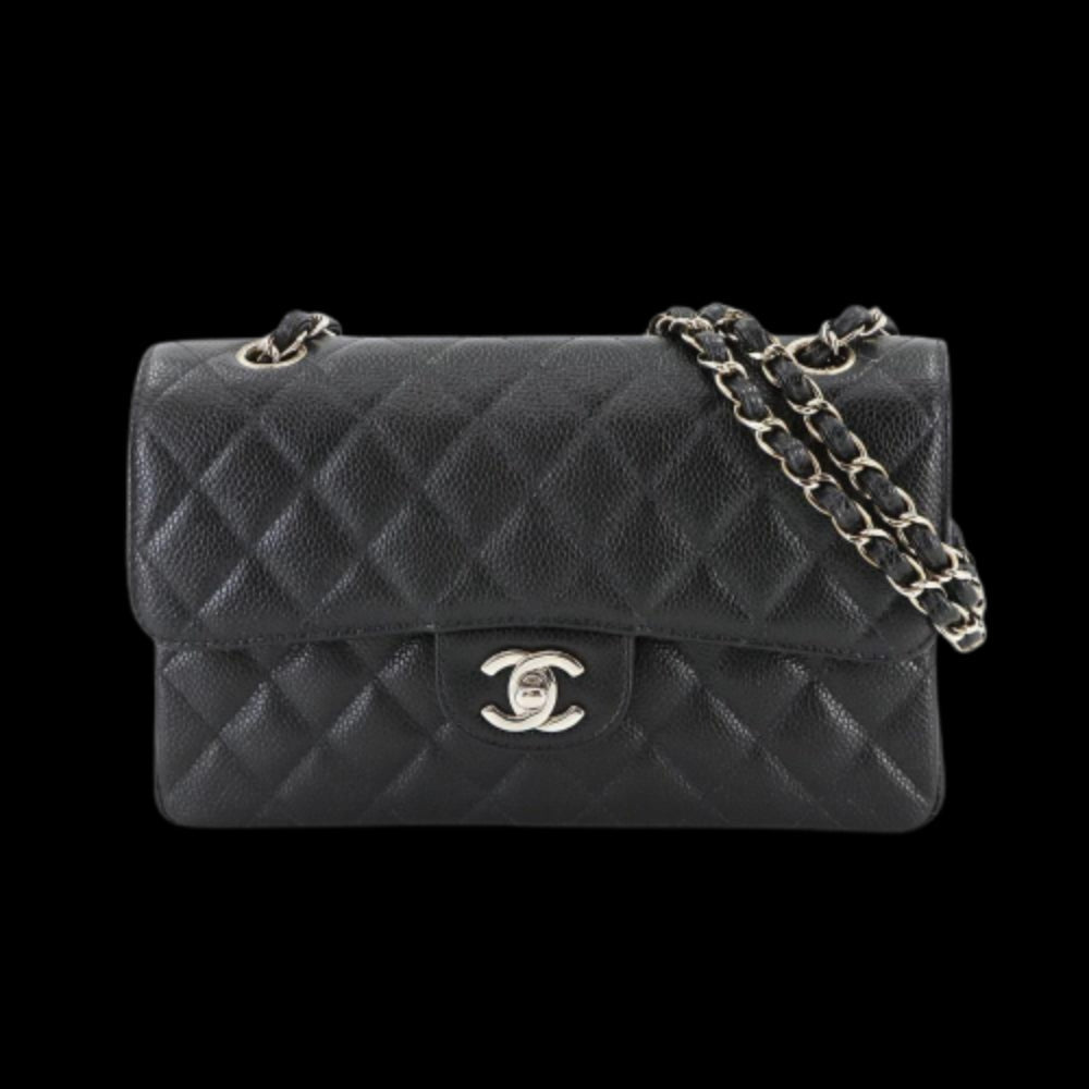 Black Leather Chanel Shoulder Bag