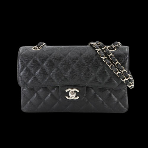 Black Leather Chanel Shoulder Bag