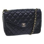 Black Leather Chanel Shoulder Bag