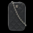Black Leather Chanel Shoulder Bag
