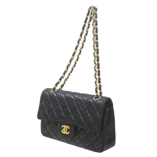 Black Leather Chanel Flap Bag