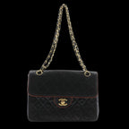 Black Leather Chanel Shoulder Bag