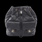 Black Leather Chanel Backpack