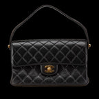 Black Leather Chanel Flap Bag