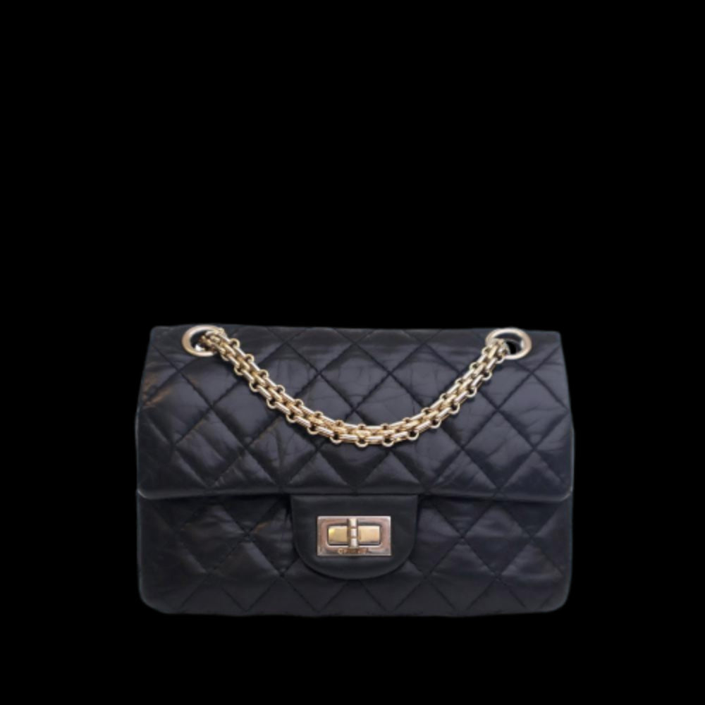 Black Leather Chanel Flap Bag