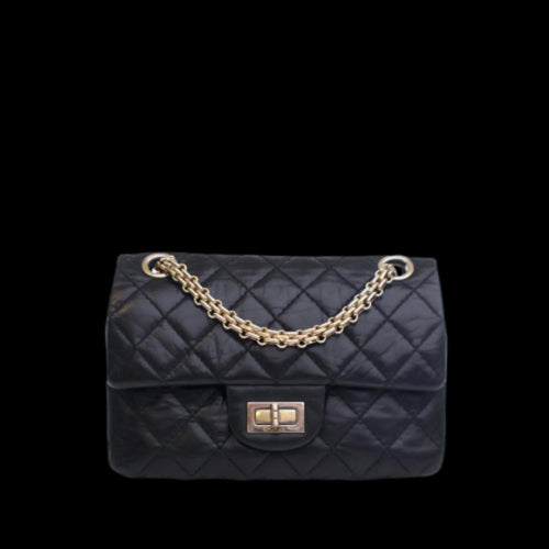 Black Leather Chanel Flap Bag