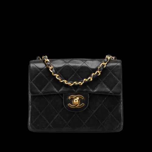 Black Leather Chanel Shoulder Bag