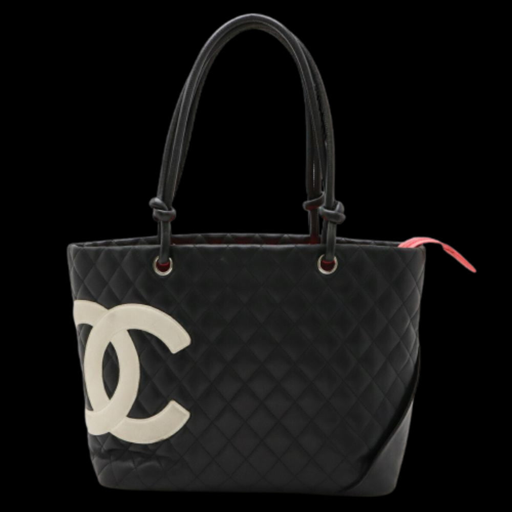Black Leather Chanel Shoulder Bag