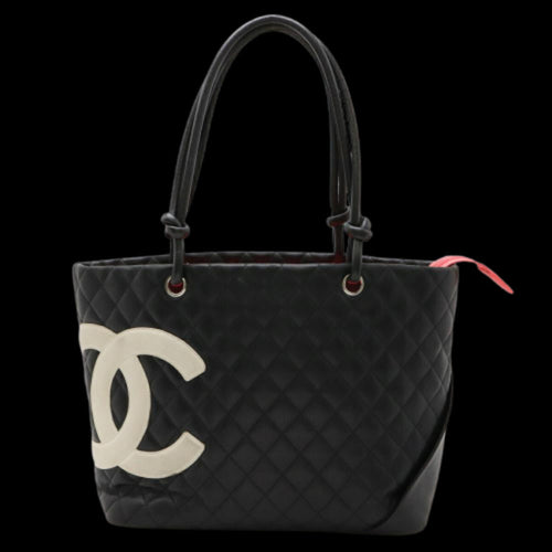 Black Leather Chanel Shoulder Bag