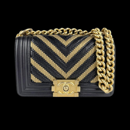 Black Leather Chanel Shoulder Bag