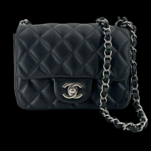Black Leather Chanel Shoulder Bag