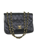 Black Leather Chanel Shoulder Bag