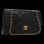 Black Leather Chanel Flap Bag