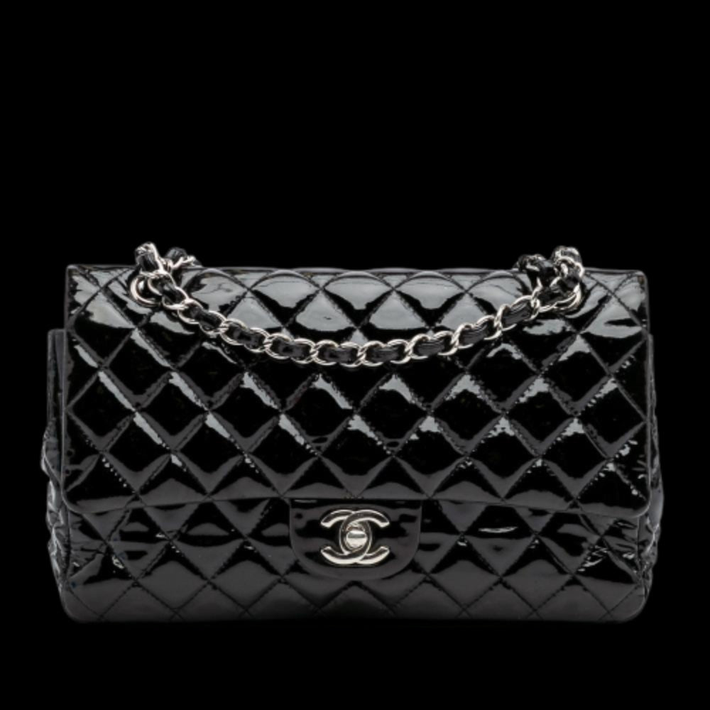 Black Leather Chanel Flap Bag