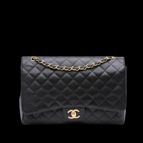 Black Leather Chanel Flap Bag