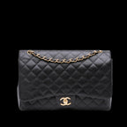 Black Leather Chanel Flap Bag