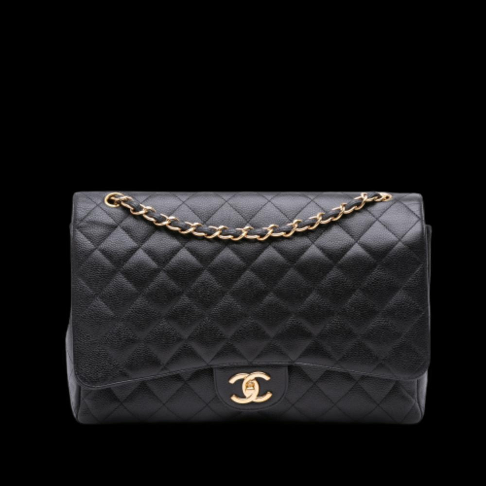 Black Leather Chanel Flap Bag