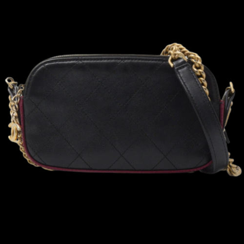 Black Leather Chanel Crossbody Bag