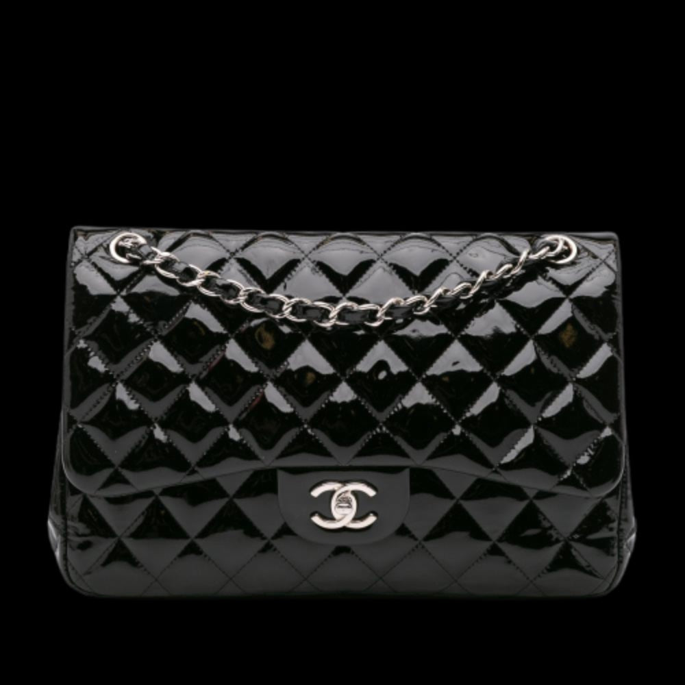Black Leather Chanel Flap Bag