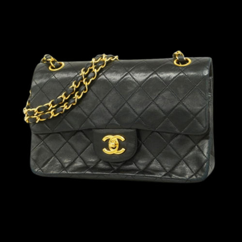 Black Leather Chanel Flap Bag