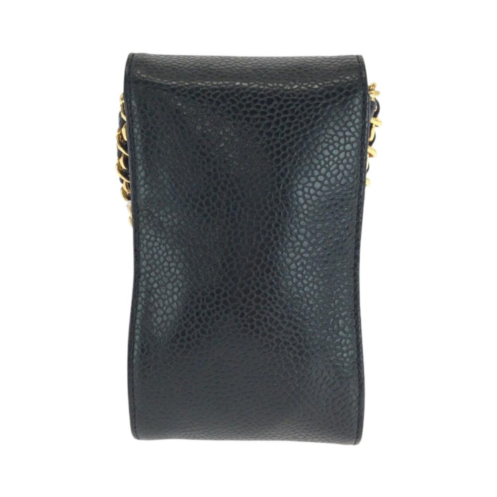 Black Leather Chanel Shoulder Bag