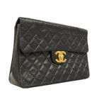 Black Leather Chanel Shoulder Bag