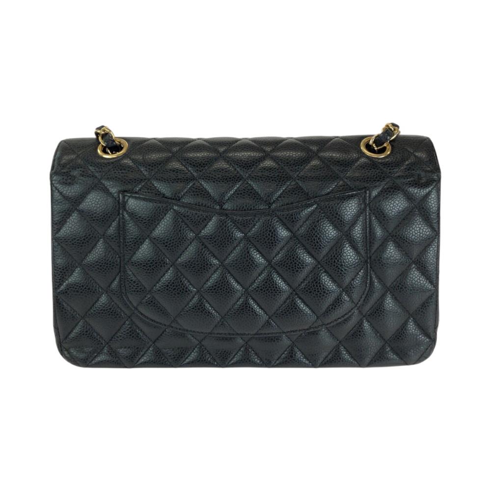 Black Leather Chanel Flap Bag