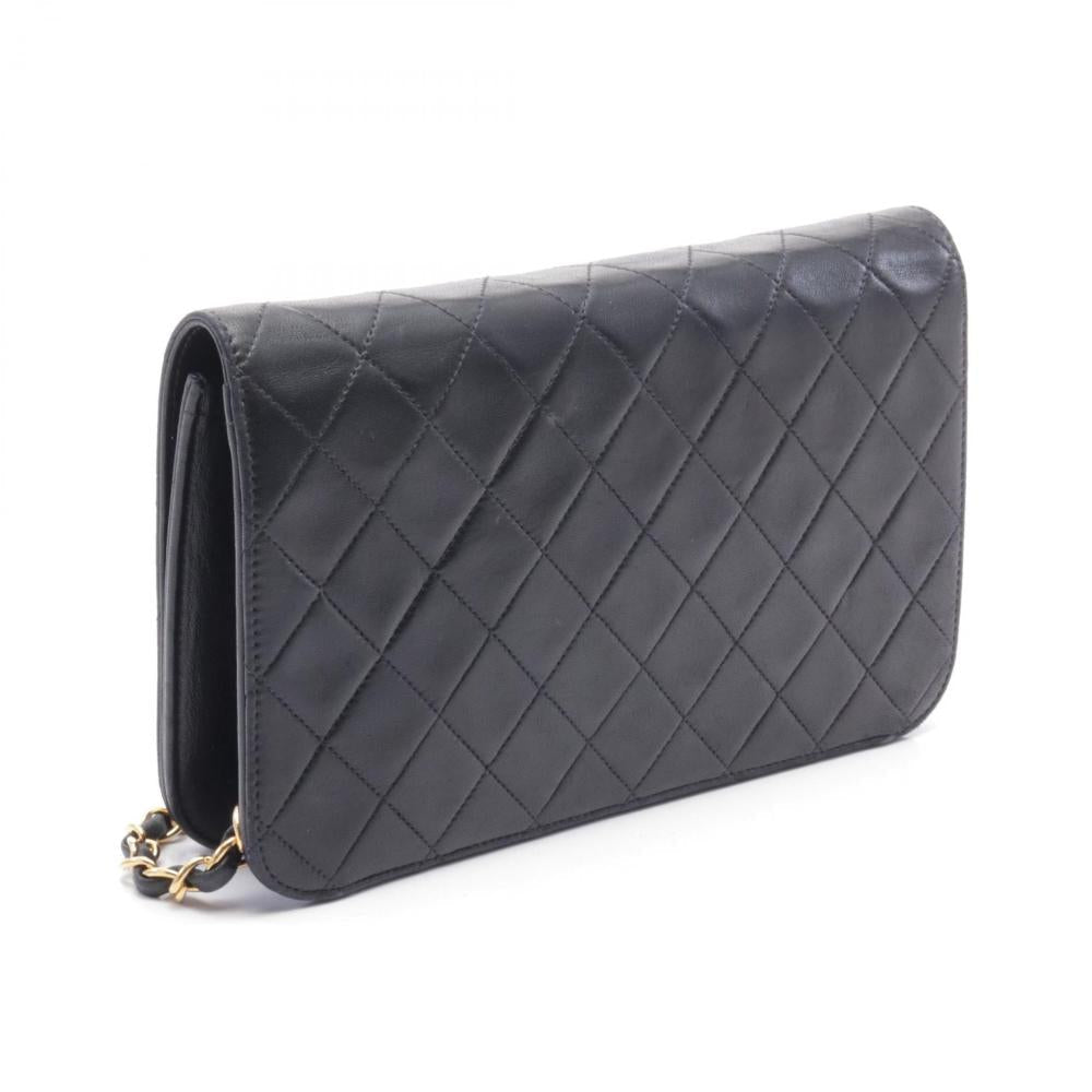 Black Leather Chanel Flap Bag