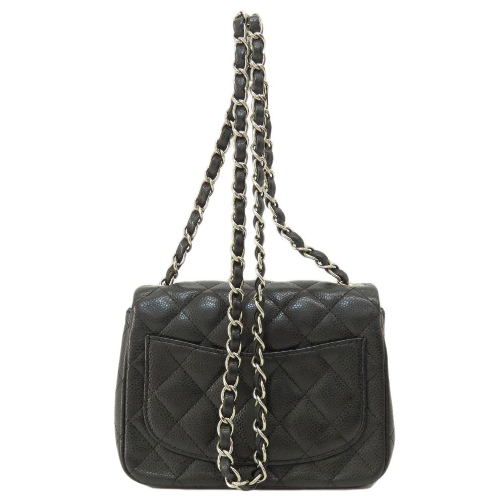 Black Leather Chanel Shoulder Bag
