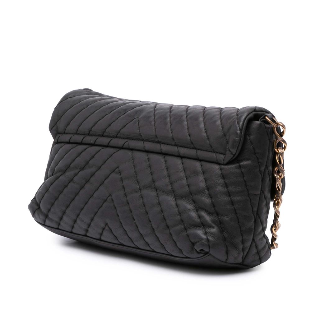 Black Leather Chanel Flap Bag