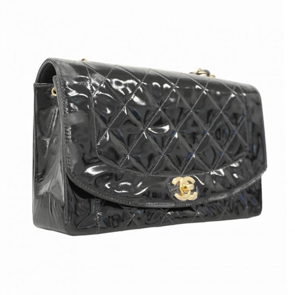 Black Leather Chanel Shoulder Bag