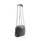 Black Leather Chanel Shoulder Bag