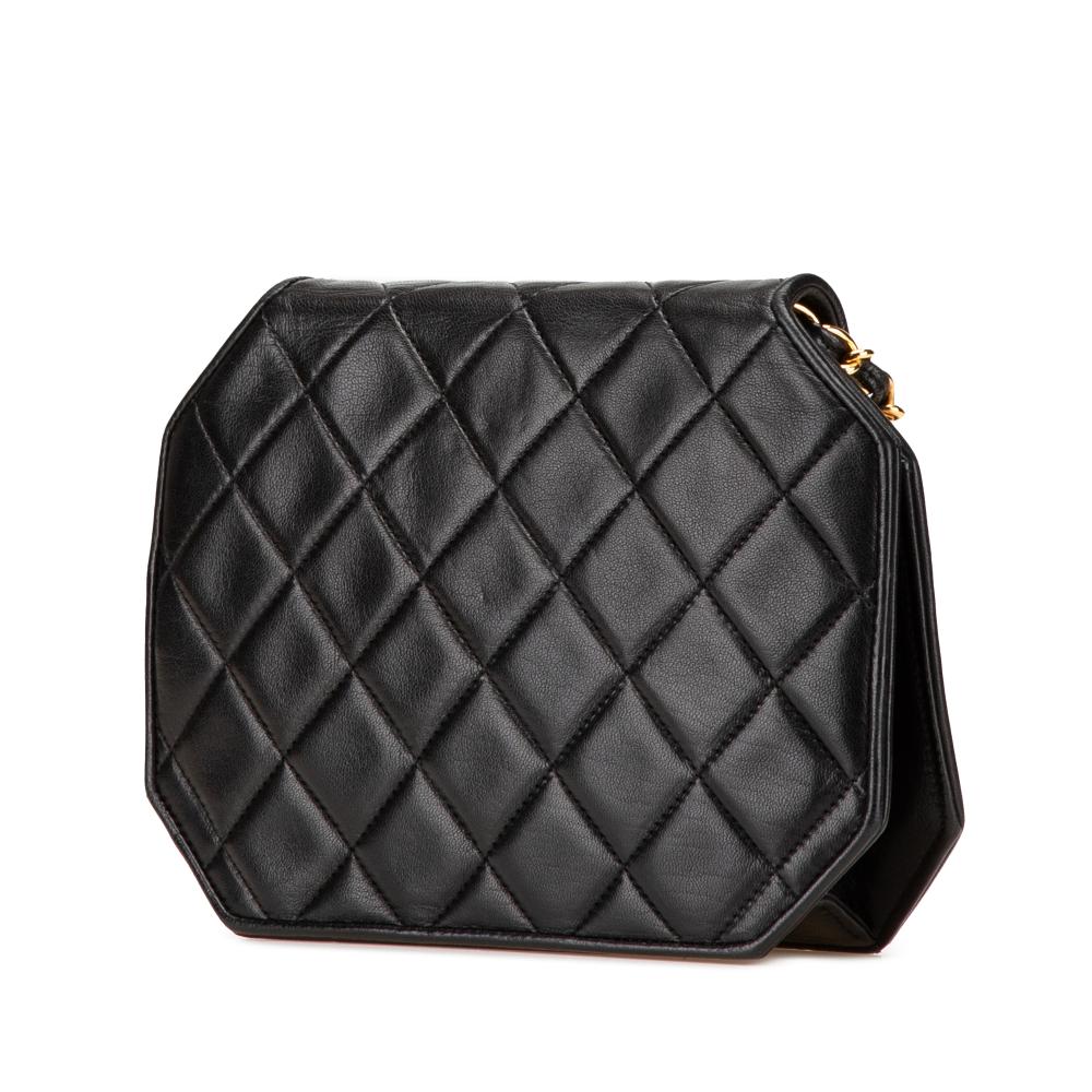 Black Leather Chanel Flap Bag