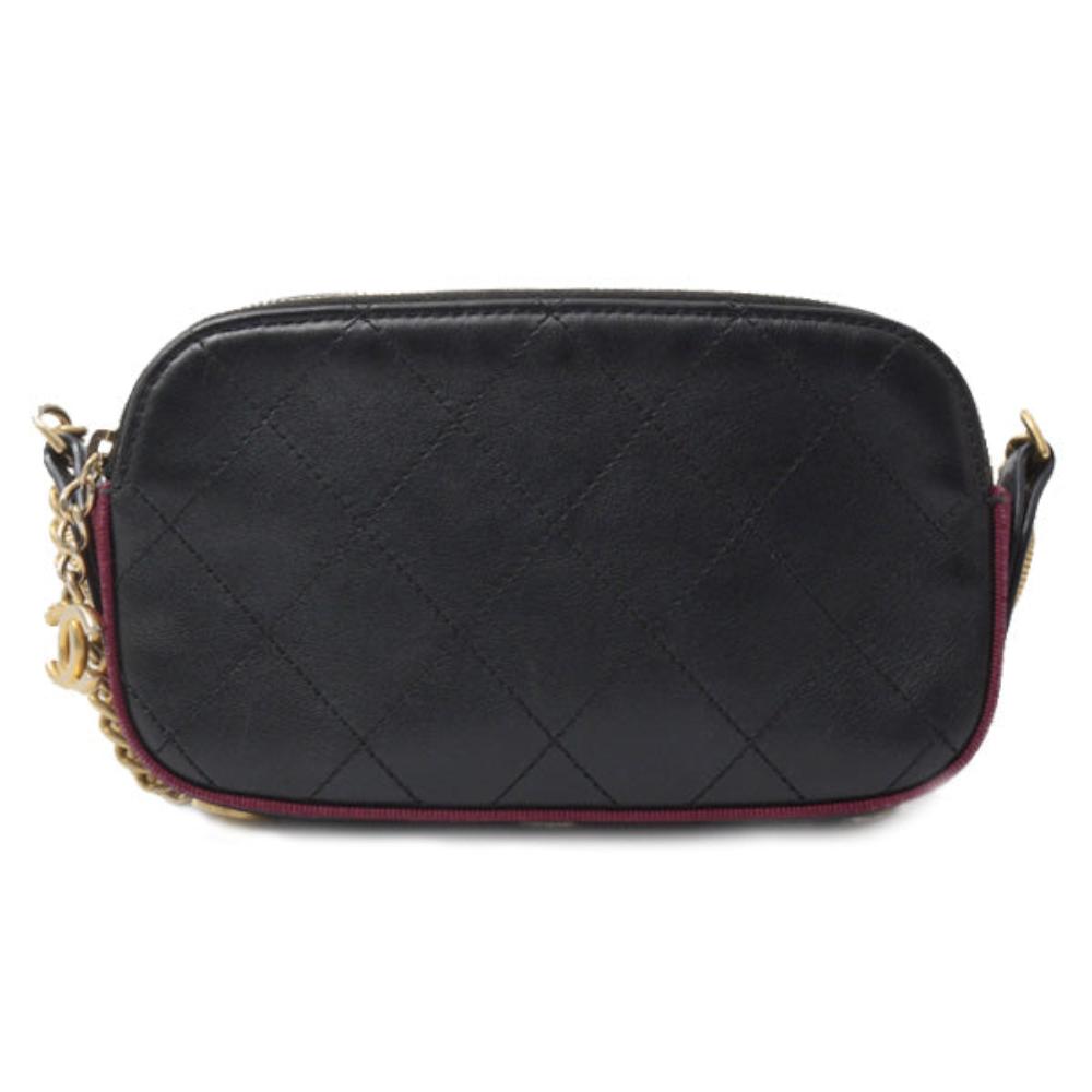 Black Leather Chanel Crossbody Bag