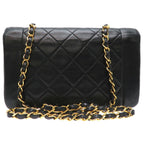 Black Leather Chanel Shoulder Bag