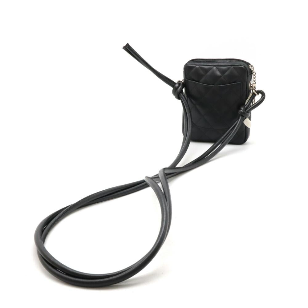 Black Leather Chanel Shoulder Bag