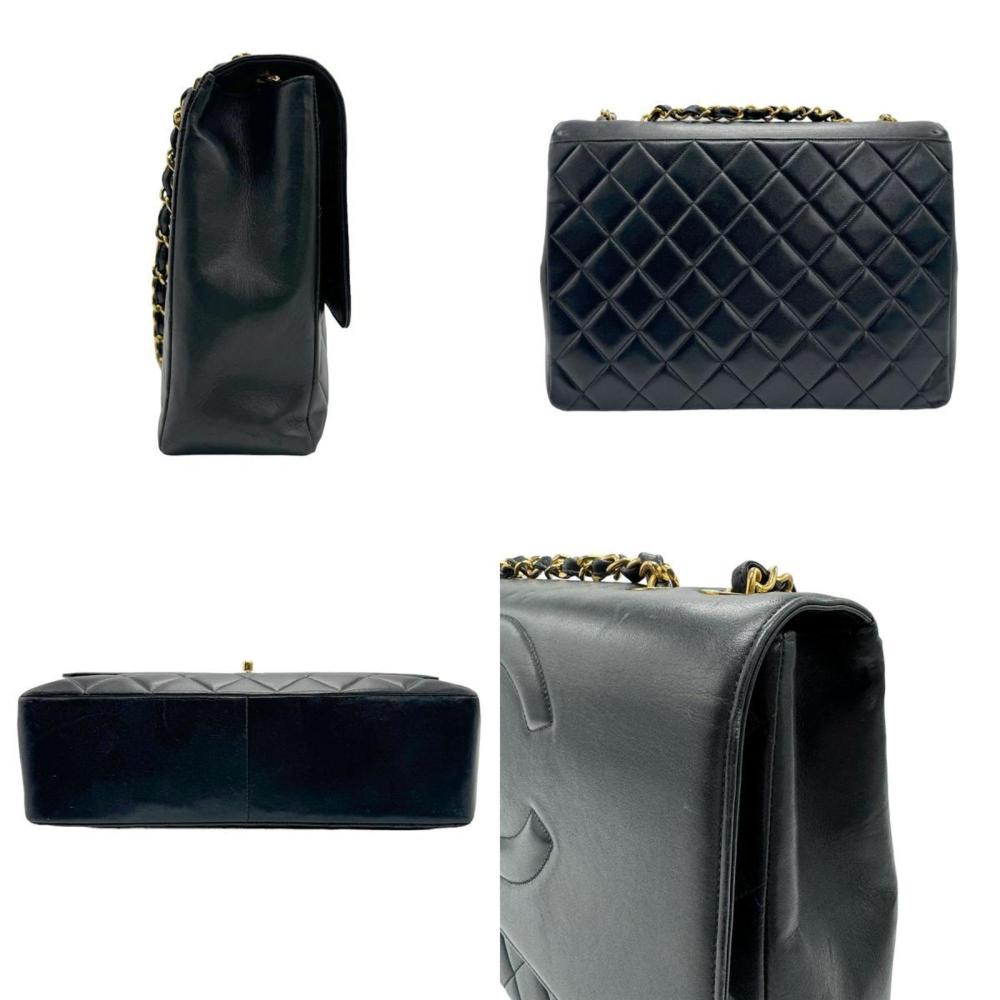 Black Leather Chanel Shoulder Bag