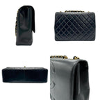 Black Leather Chanel Shoulder Bag