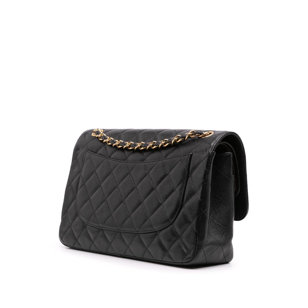 Black Leather Chanel Flap Bag