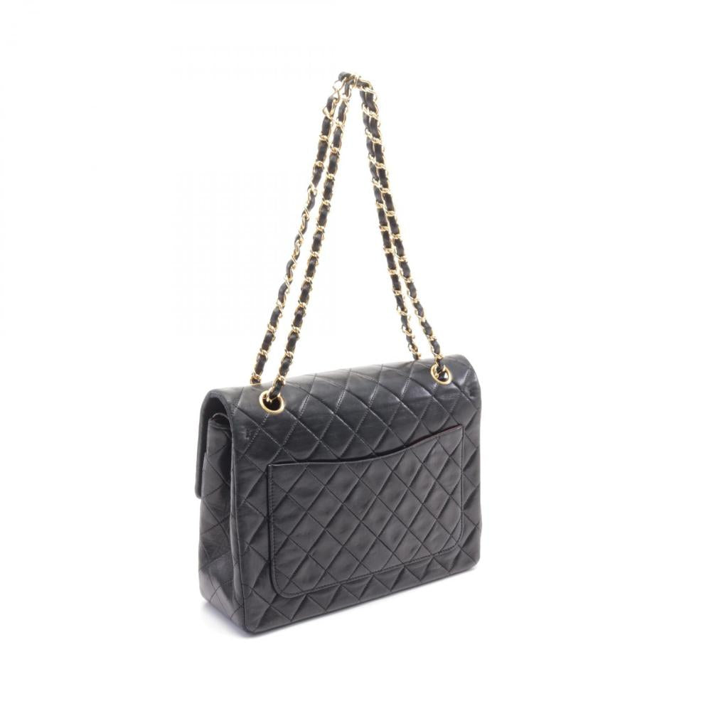 Black Leather Chanel Flap Bag