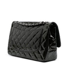 Black Leather Chanel Flap Bag