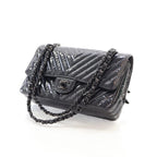 Black Leather Chanel Flap Bag
