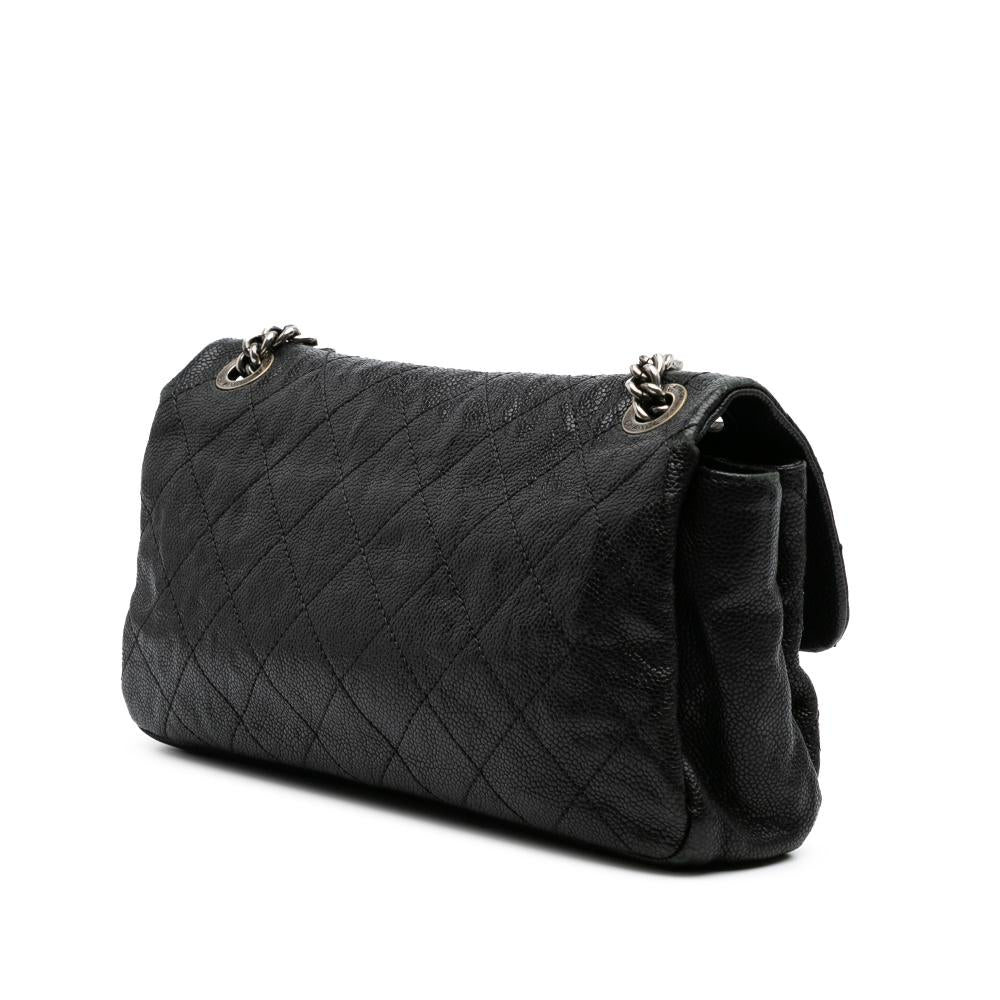 Black Leather Chanel Flap Bag