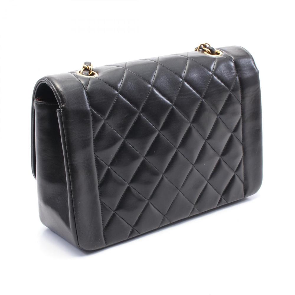 Black Leather Chanel Flap Bag