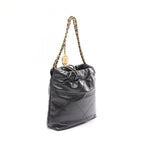 Black Leather Chanel Shoulder Bag
